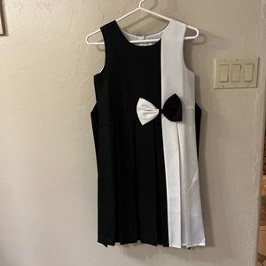 Girls black and white dress